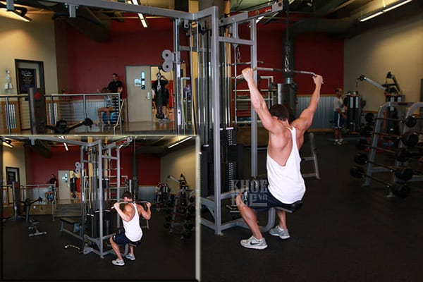 lich tap gym 5 buoi 1 tuan cho nam Wide Grip Pulldown Behind the Neck